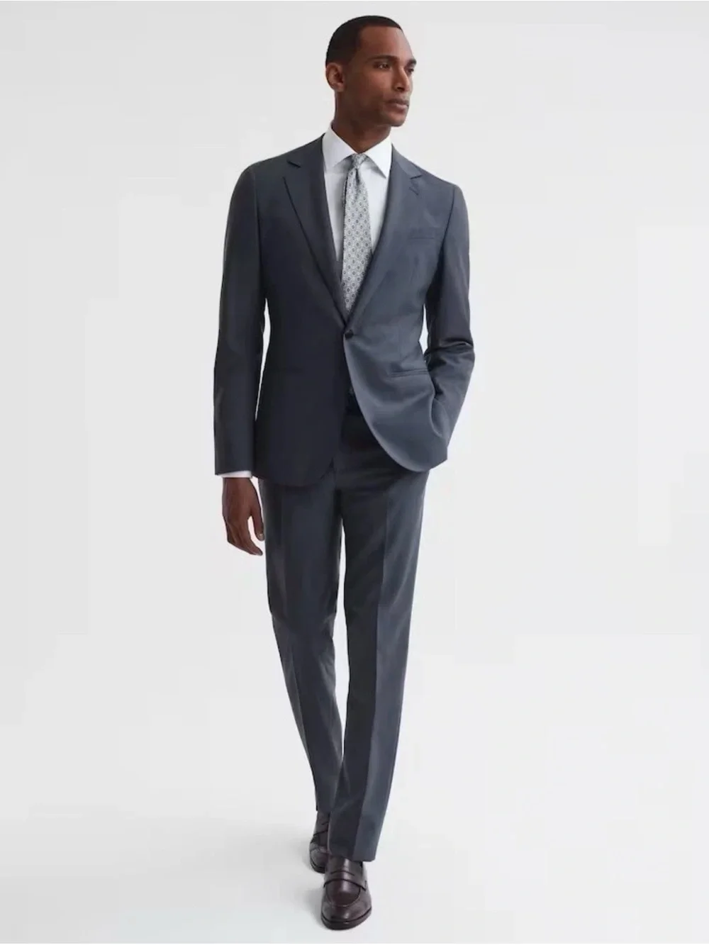 Reiss Airforce Blue Modern Fit Single Breasted Wool Full Suit | NWT | 40R / 32 W